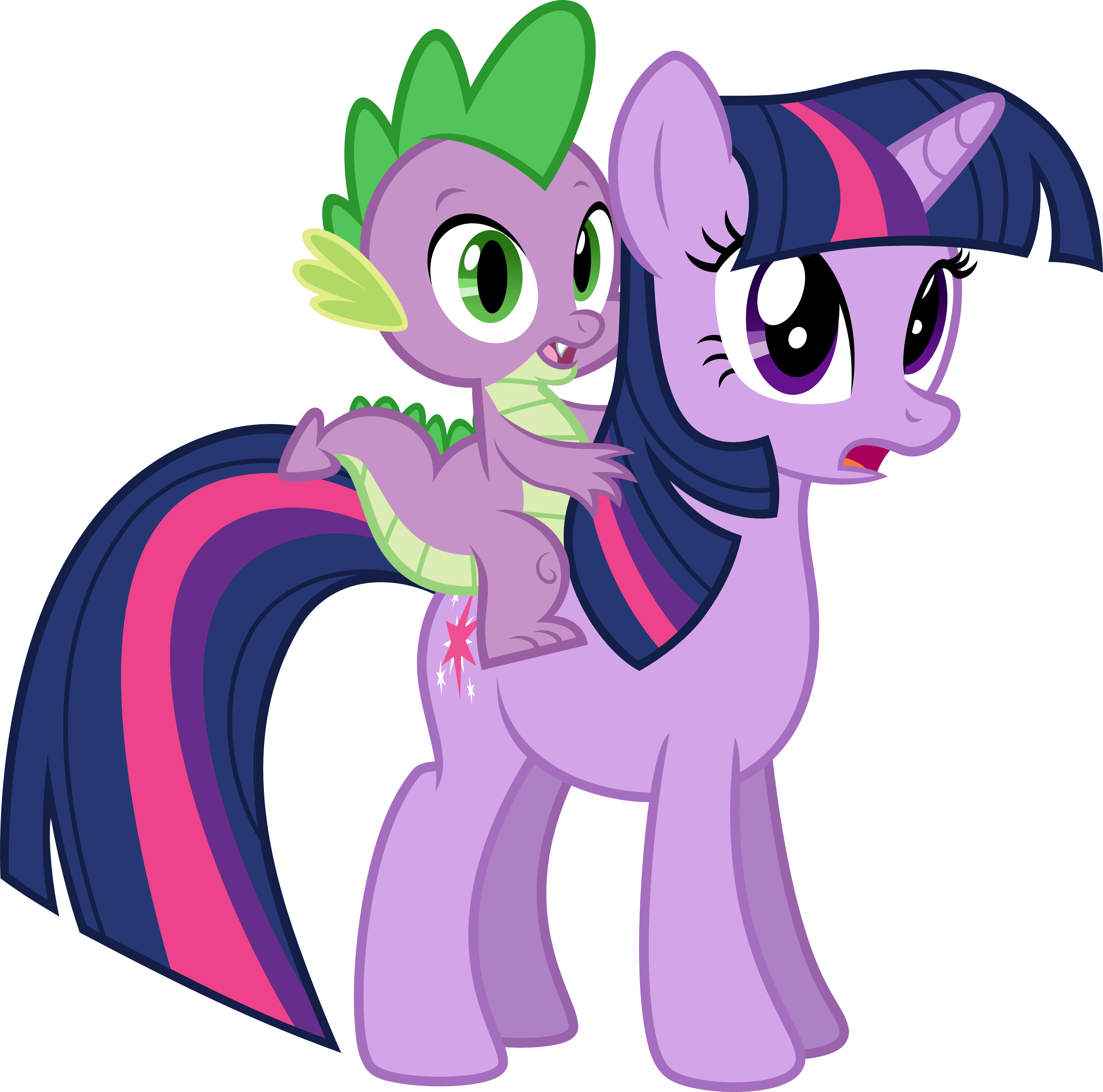 Spike - Mlp Twilight And Spike (4040x4000)