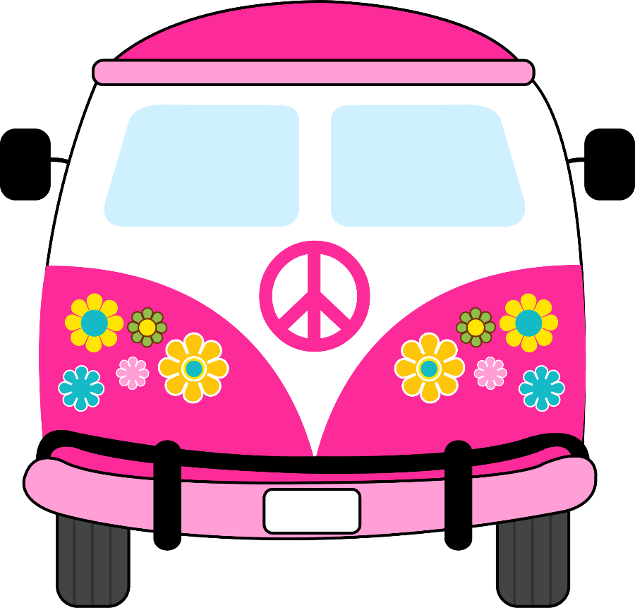 Peace - Hippie Van Clipart (900x861)