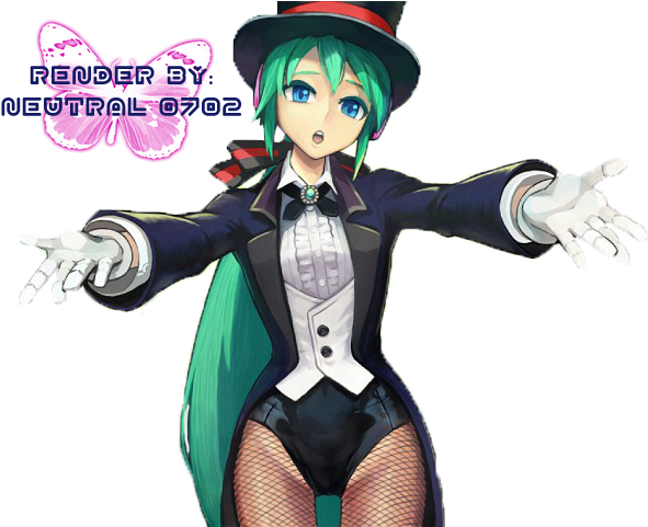 Miku Joker Render By Neutral0702 - Fio De Luz Para Photoscape (600x480)