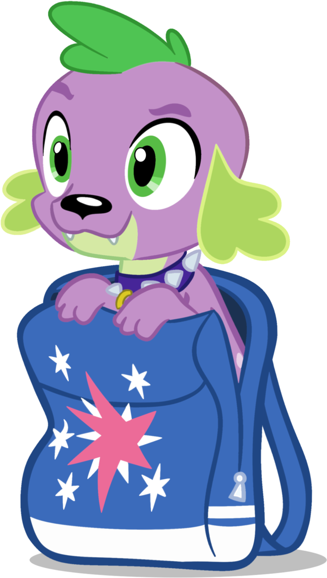 Mlp Spike As Dog In Twilight's Backpack By Neriani - Mlp Spike The Dog (1600x1200)