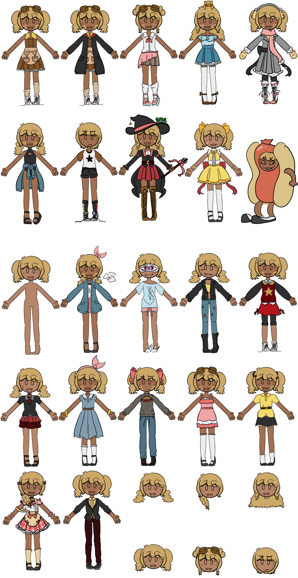 Aretina Outfit Chart Colored By Excaloser Aretina Outfit - Drawing (1024x2048)