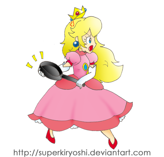Collab Entry By Zieghost - Peach With Frying Pan (550x529)