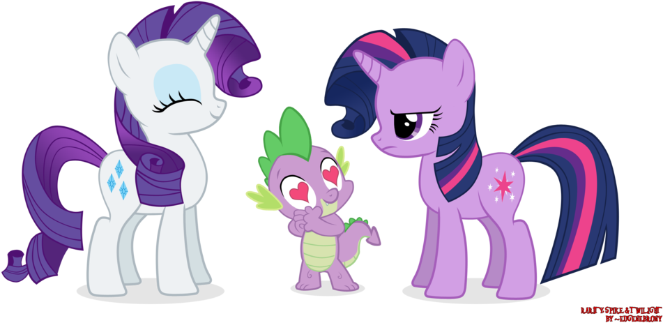 My Little Pony Twilight Sparkle And Spike Kiss - Твайлайт Спаркл И Рарити (1024x576)