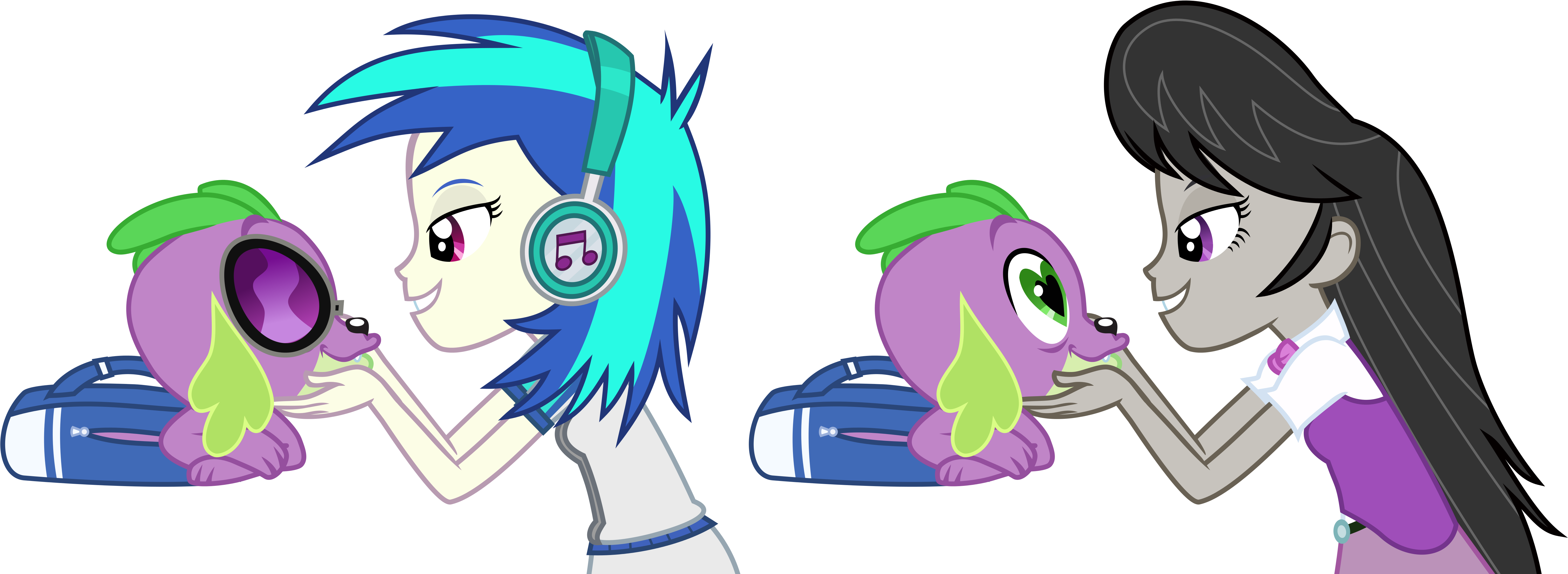 Spike Gets All The Equestria Girls - Equestria Girls Vinyl Scratch (6081x2231)