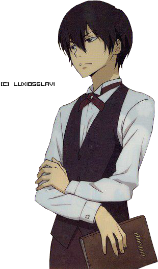 Anime Waiter - Anime Blonde Guy Waiter (341x600)