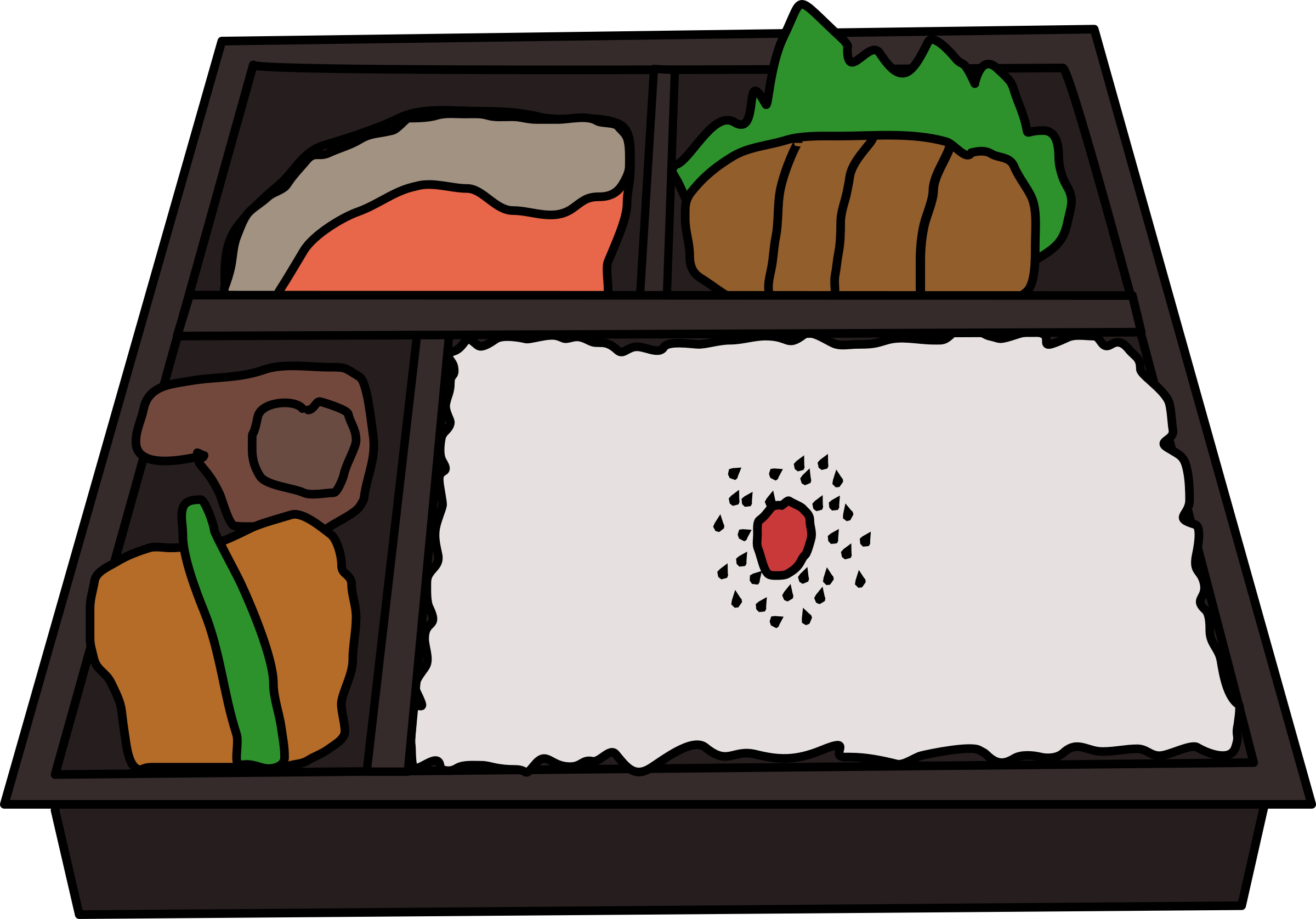 Bento Japanese Cuisine Breakfast Lunch Clip Art - Bento Japanese Cuisine Breakfast Lunch Clip Art (2400x1676)