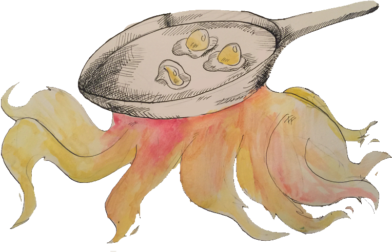 Frying Cephalopod By Cambriankaiju - Illustration (777x541)