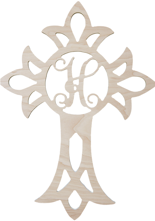 Cross Wood Monogram - Door (500x750)