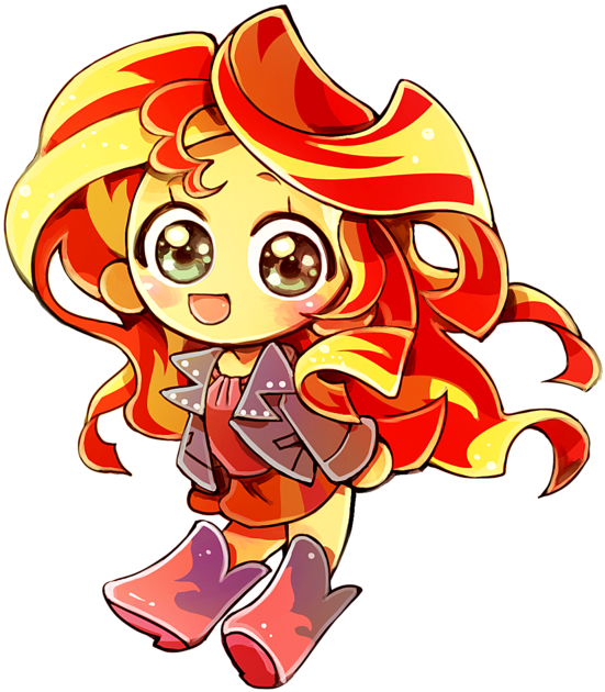 Mlp Chibi Sunset - Mlp Eg Sunset Shimmer Chibi (600x652)