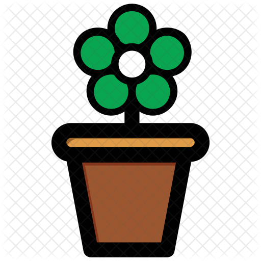 Pot Plant Icon - Flower Garden (512x512)
