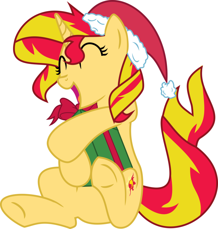 Mlp Sunset Shimmer Vector Pony - Mlp Christmas Ponies (873x915)