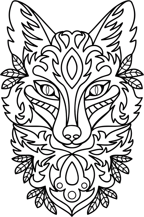 Decorative Line Free Download Best Decorative Line - Line Art Fox (501x750)