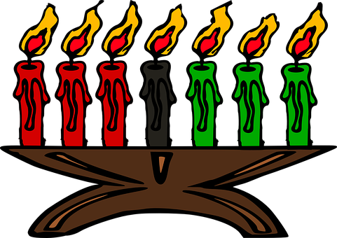 Candles, Candle Holder, Burn, Flames - Kwanzaa Candles (481x340)