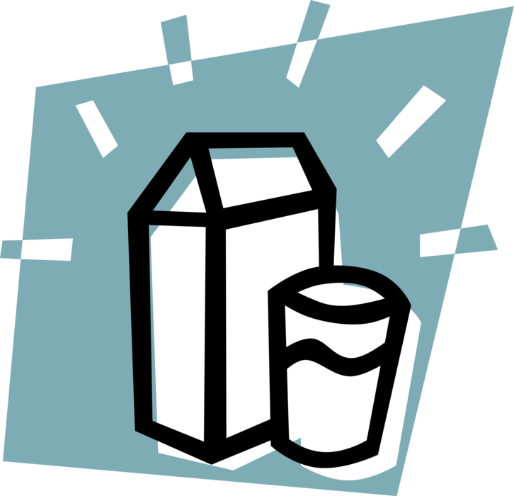 Vector Illustration Of Carton Of Dairy Milk With Glass - Leche Es El Alimento Mas Completo (726x700)
