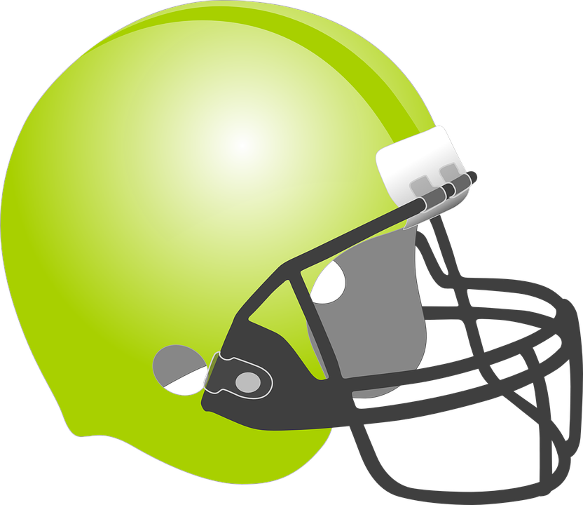 Cartoon Football Helmet And Football (832x720)