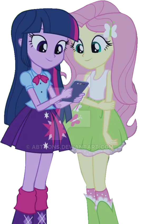 Eqg Rainbow Rocks Twilight And Fluttershy Vector By - My Little Pony: Friendship Is Magic (600x881)