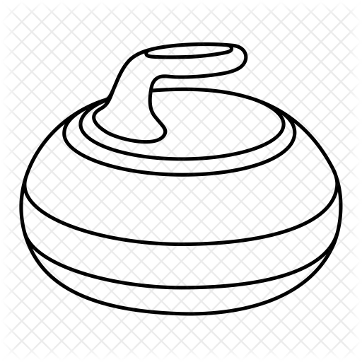 Curling Stone Icon - Curling Ice Clip Art Black And White (512x512)