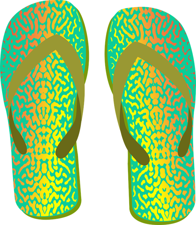 Summer Shoes Cliparts - Beach Slippers Vector (628x720)