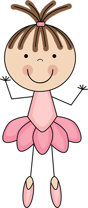 Rock Art - Ballerina Stick Figure Clipart (286x672)