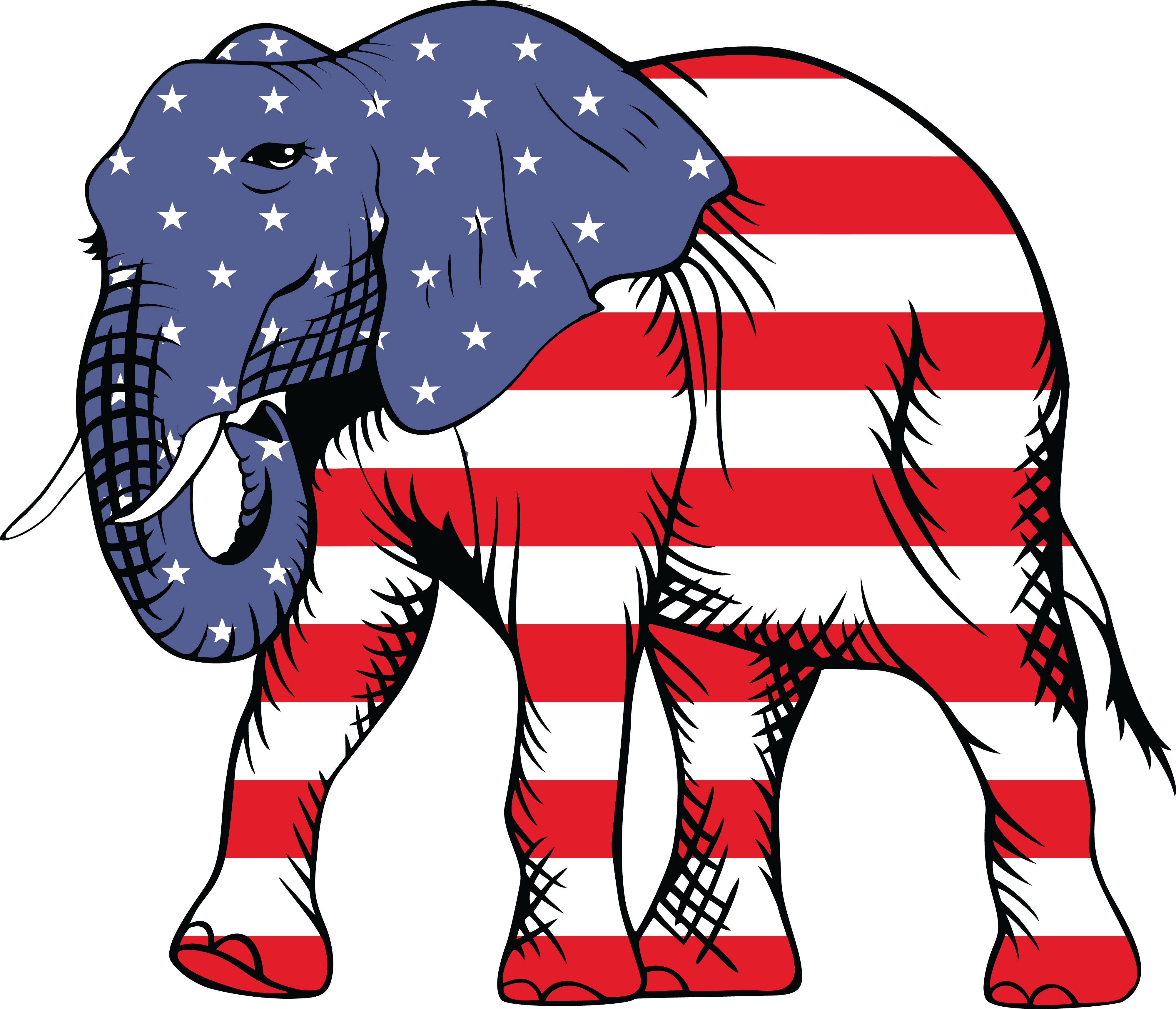 Free Clipart Of A Republican Elephant - Reasons To Vote For Republicans: A Comprehensive Guide (4000x3431)