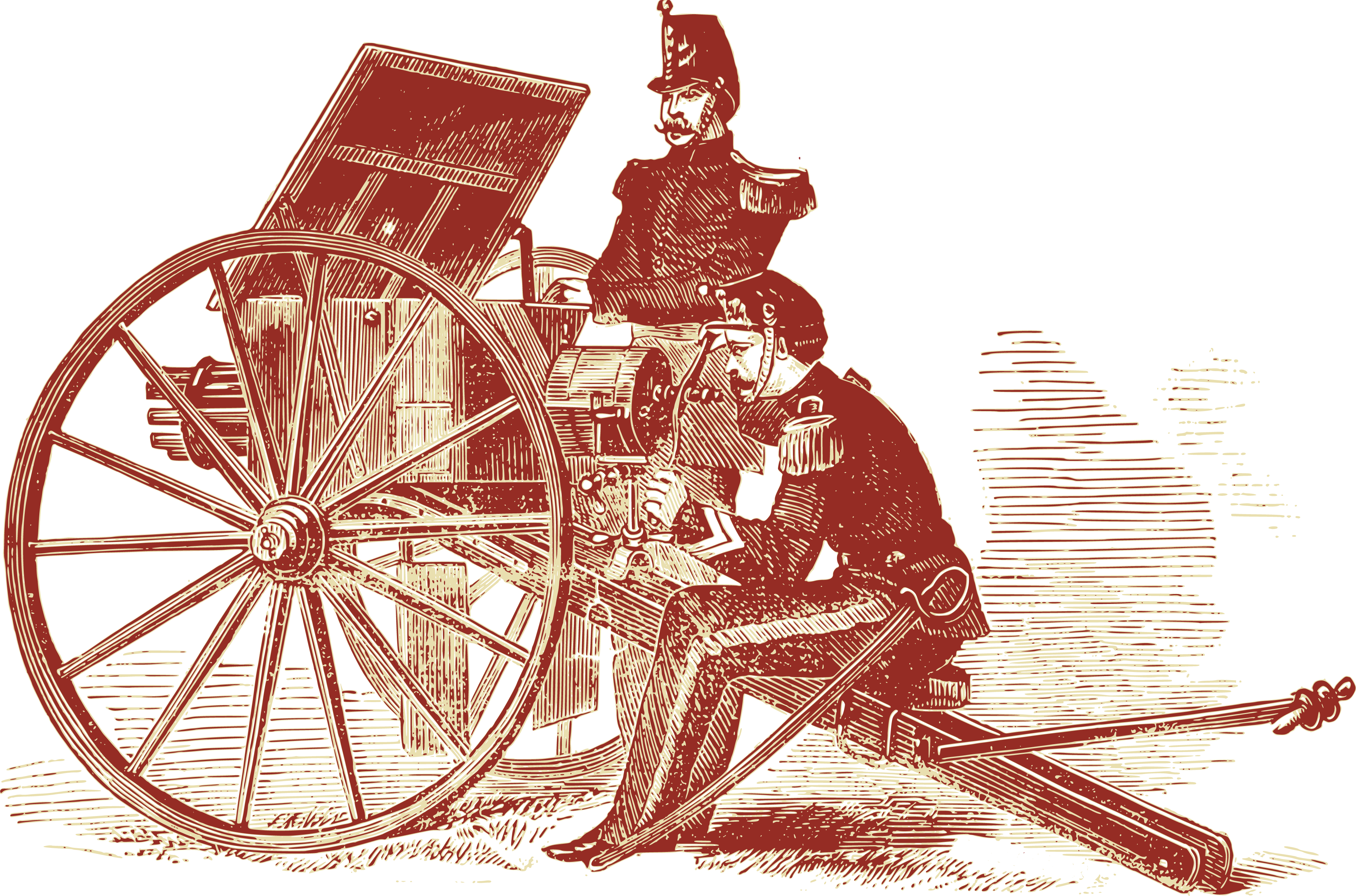 Free Clipart Of Soldiers Operating A Cannon - Ready Aim Fire Drawstring Bag (4000x2644)