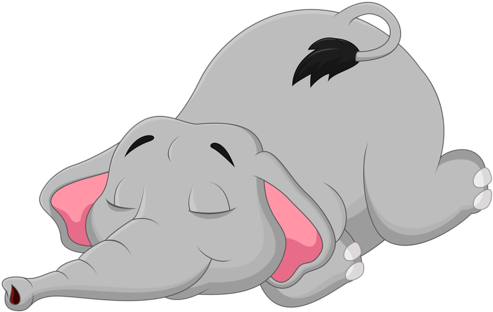 Cartoon Elephant Vector [преобразованный] - Cartoon Elephant Sleeping (500x348)