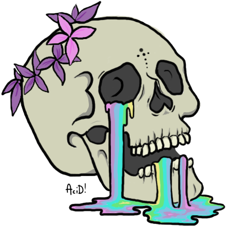 Pastel Bleeding Skull By Xxanemic333vampirexx - Pastel Goth Skull Transparent (478x478)