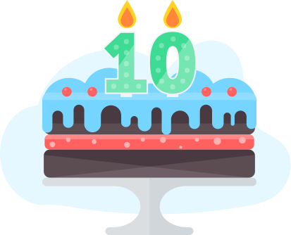 Credit Karma Logo Anniversary Cake - Anniversary (413x334)