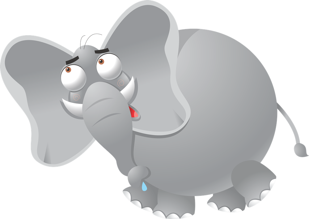 Funny Clipart Elephant - Funny Elephant Png (1000x708)