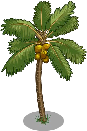 Golden Malayan Coconut Tree2-icon - Coconut Tree With Coconut Png (300x453)