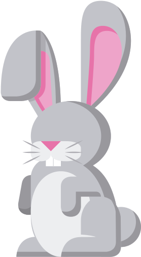Cute Cartoon Rabbit Isolated On White Background - Rabbit (550x550)
