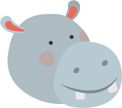 Hippopotamus Cartoon Head Colorful Silhouette - Caricature (550x550)