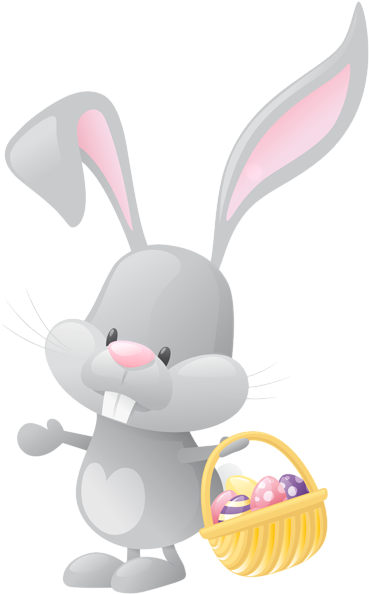 Easter Bunny With Basket Transparent Png Clip Art Imageu200b - Easter Bunny With Basket Clip Art (387x600)