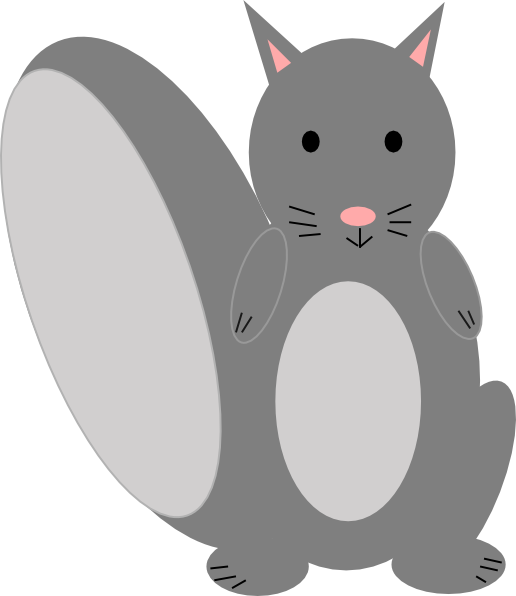 Squirrel Smile Clip Art At Clker - Grey Squirrel Clipart (516x596)