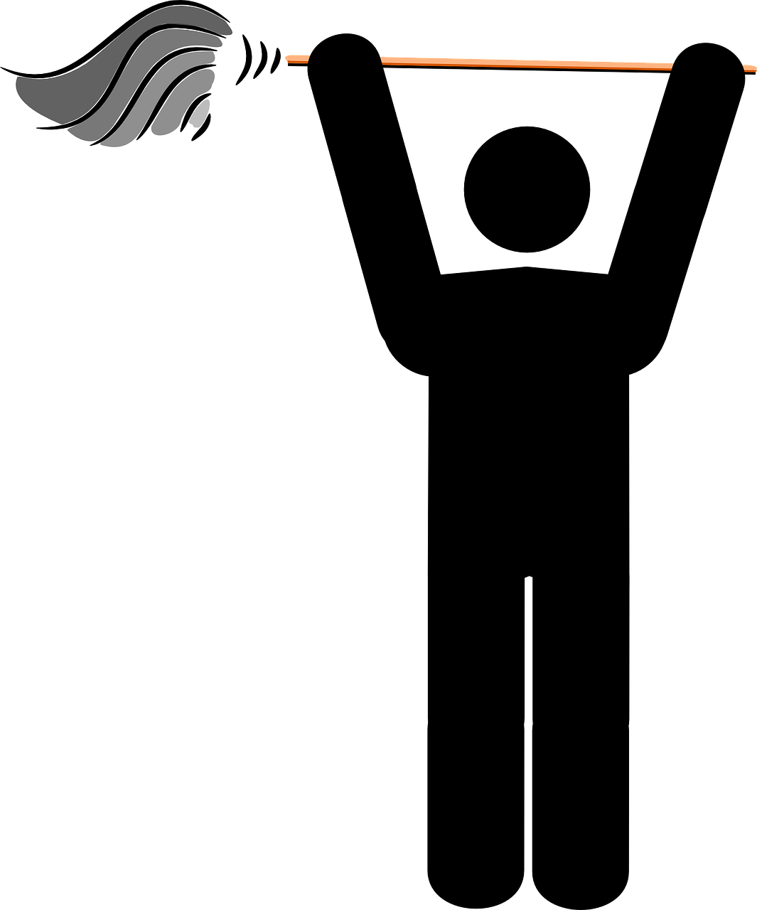 Person Figure Wielding A Mop Triumphantly By Clker - Siivooja Mies (1065x1280)