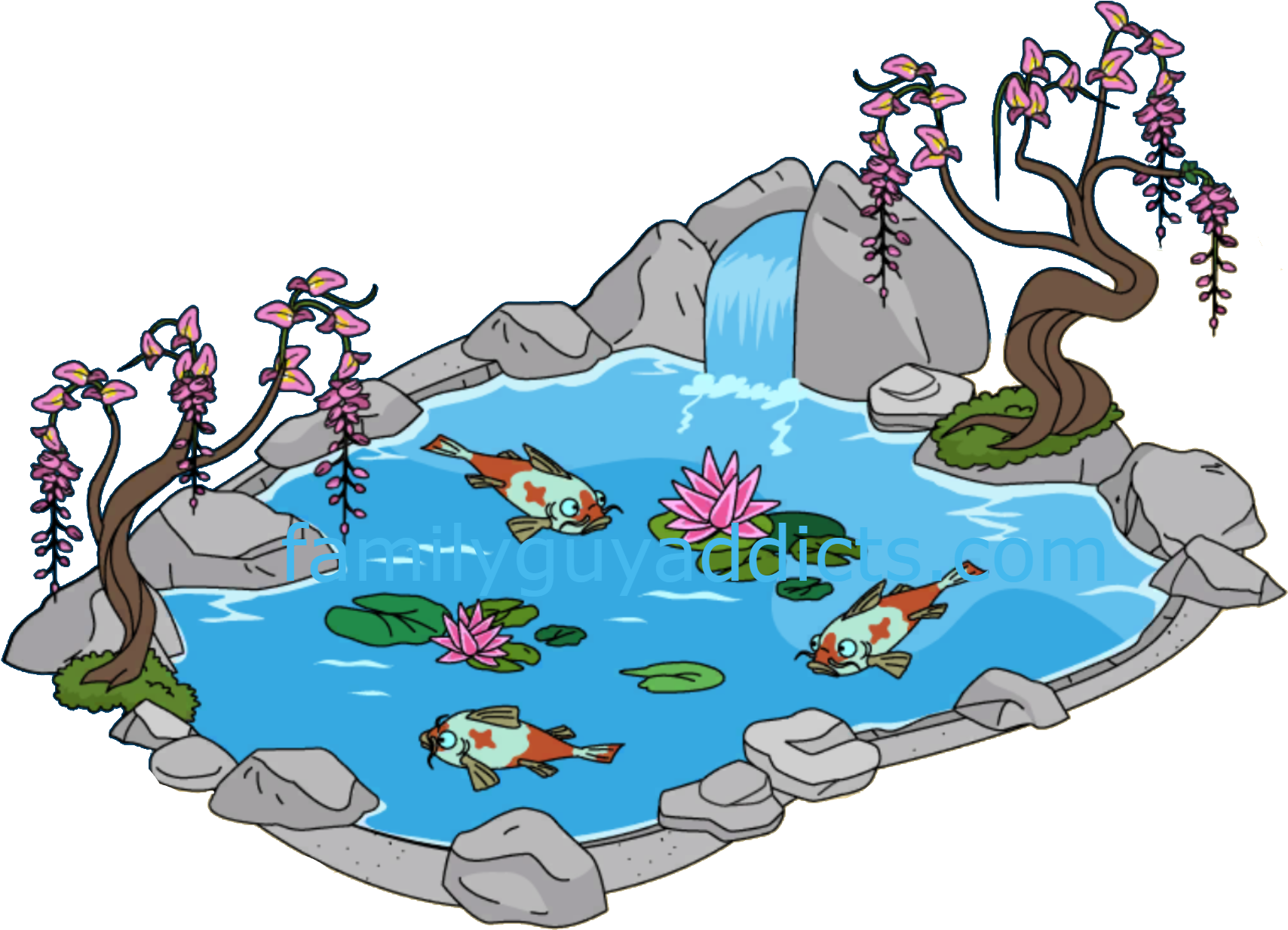 Pond Clipart Koi Pond - Koi Pond Clipart (1710x1243)