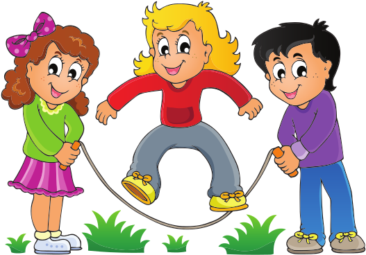 Kids Playing Vector - Cartoon Boy Jumping Rope (550x395)