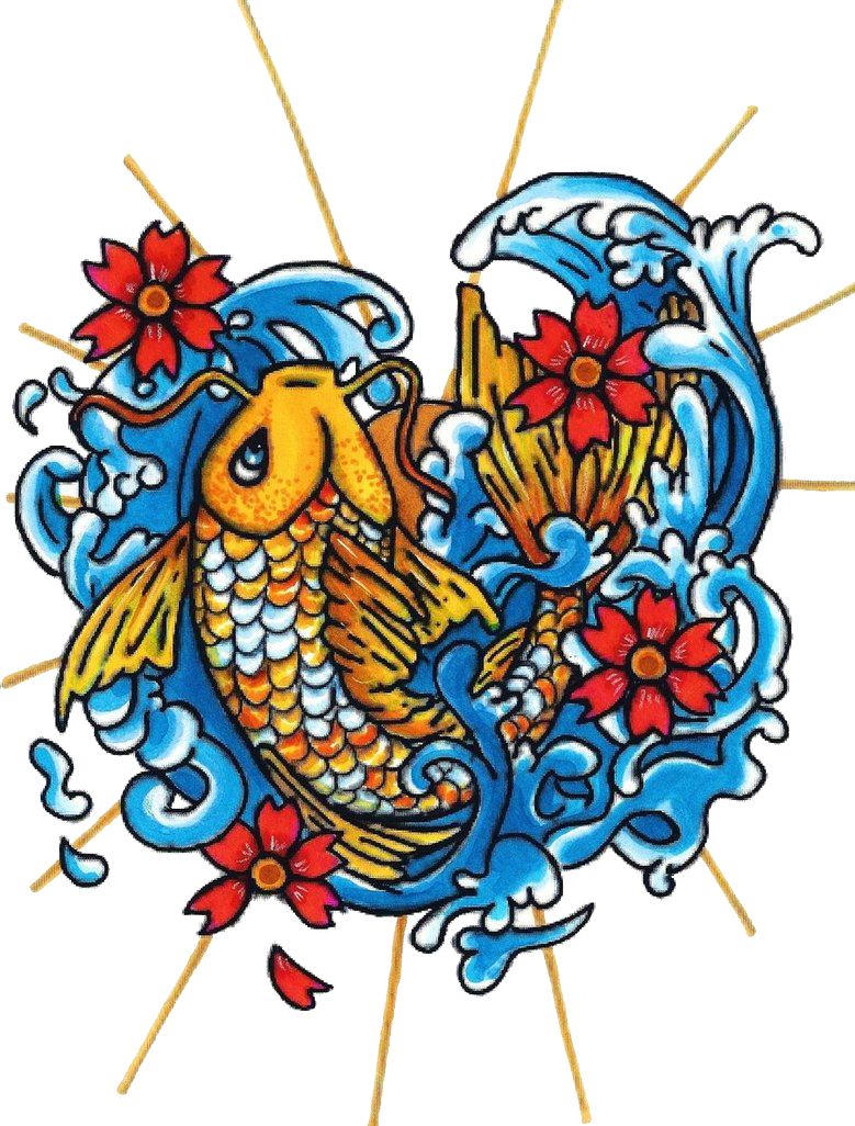 Koi Tattoo Collab With Dia By Roots Love - Ed Hardy Png (779x1026)