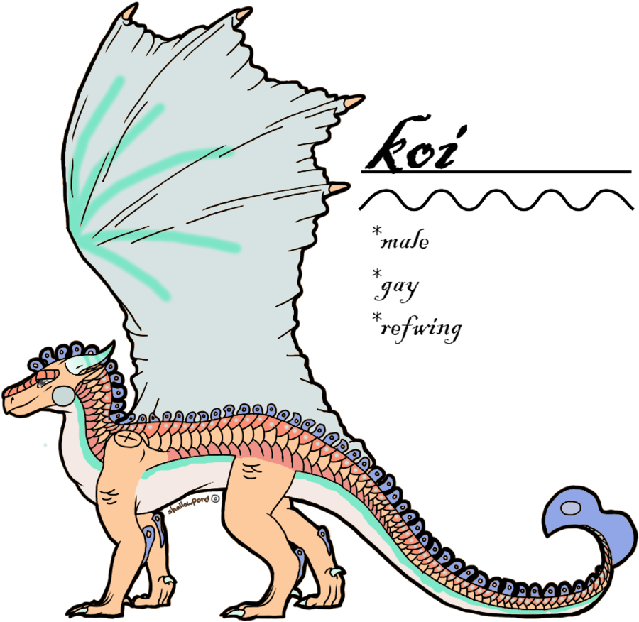 Koi The Reefwing By Queen-apocalypse - Cartoon (906x881)