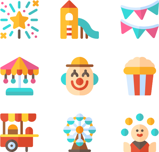 Amusement Park - Funfair Icon (600x564)