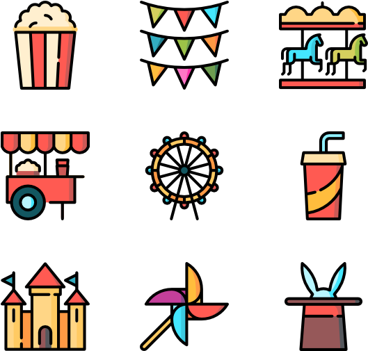 Amusement Park Elements - Funfair Icon (600x564)