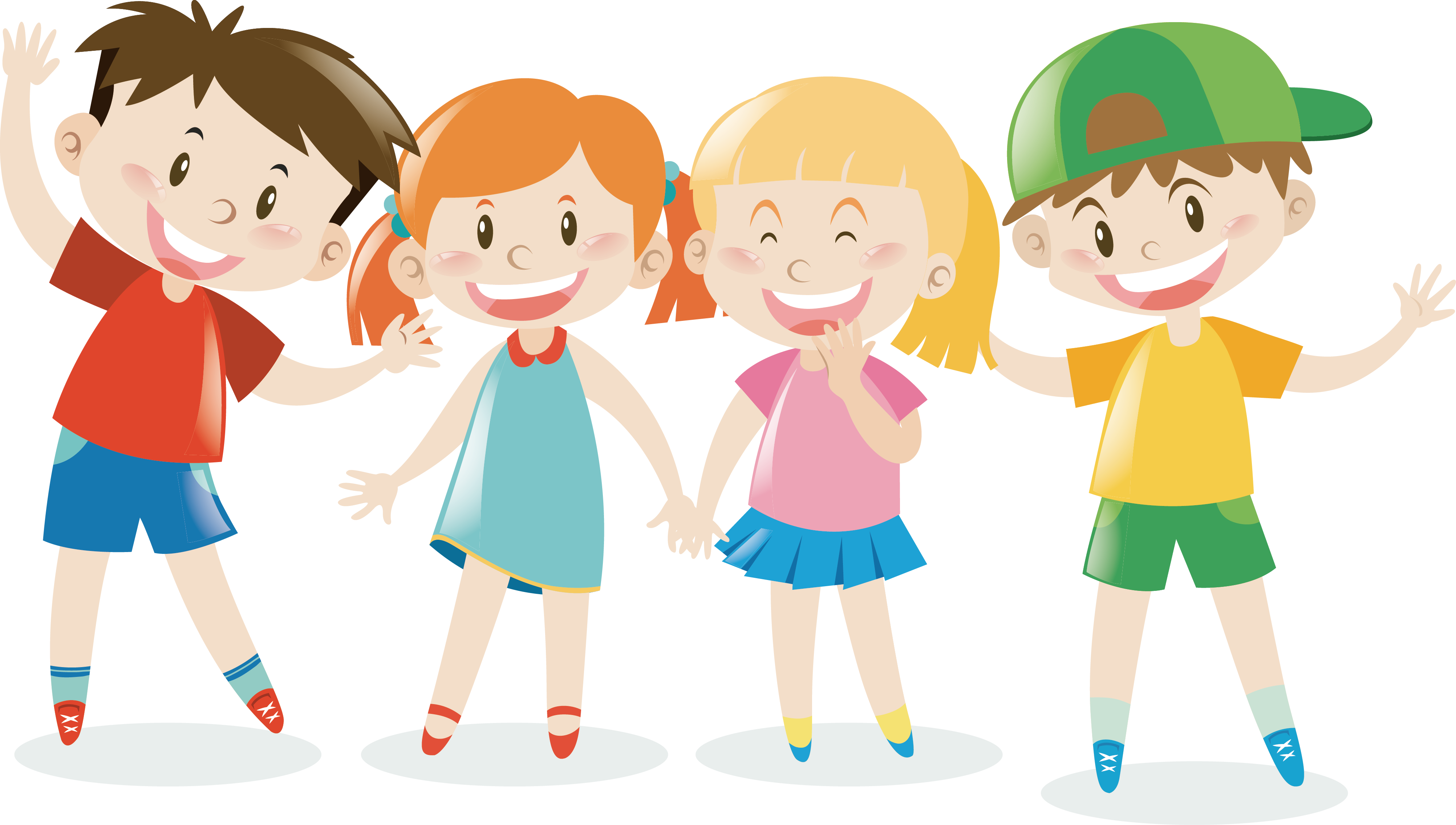 Child Clip Art - Happy Children Vector Png (4009x2273)