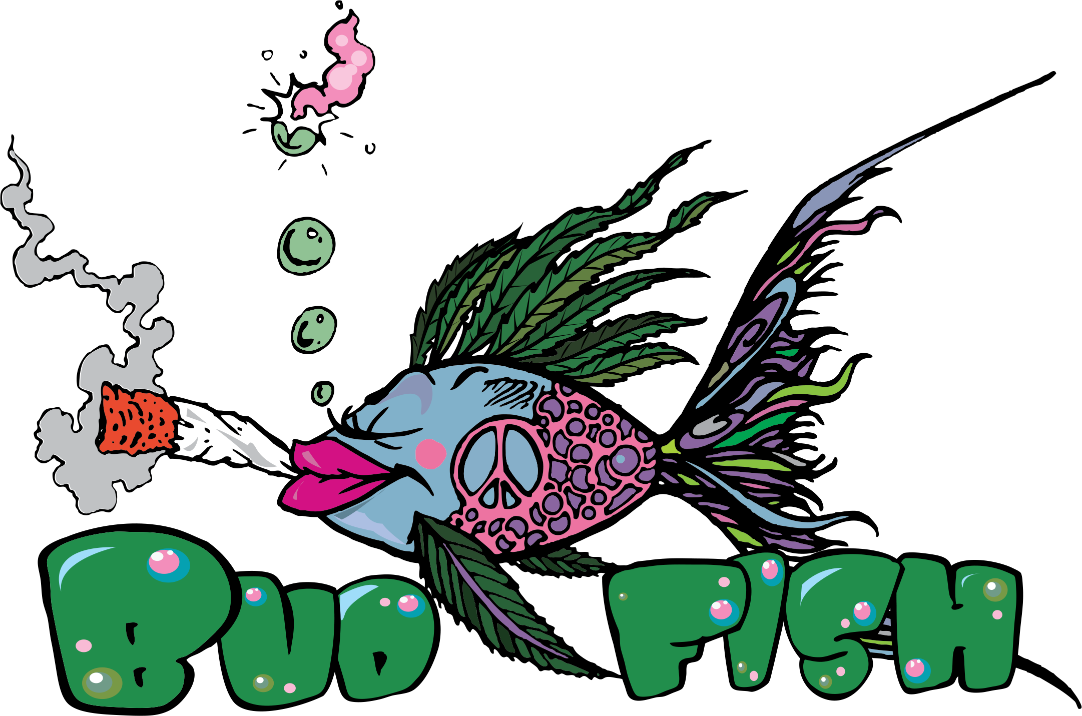 Mr Bud Fish - Fish Smoking A Joint (2162x1431)