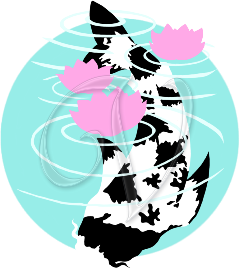 Underwater Koi Minimalist Circle By Vihuff - Illustration (774x1032)