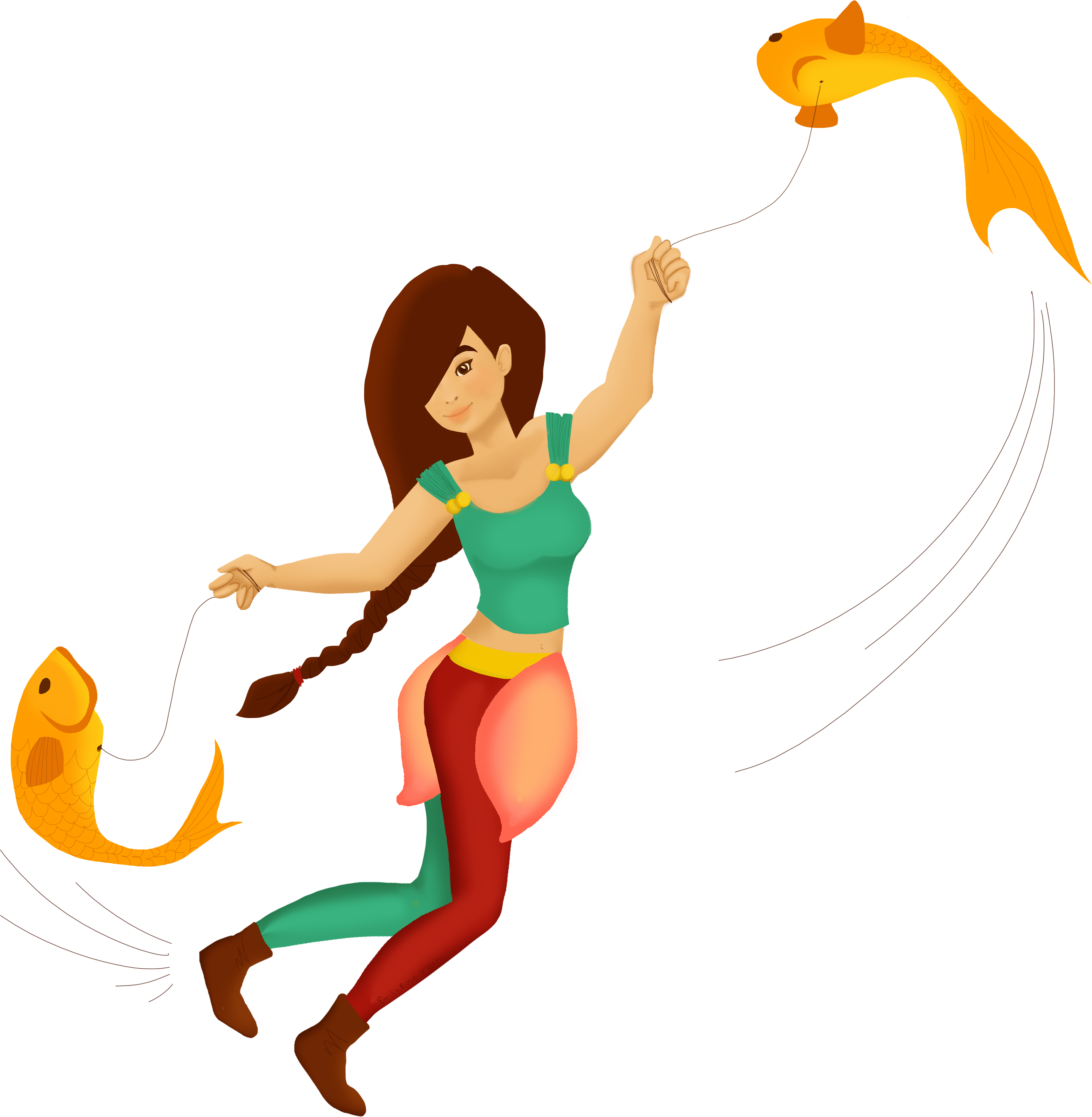 Koi Poi - Cartoon (3436x3606)