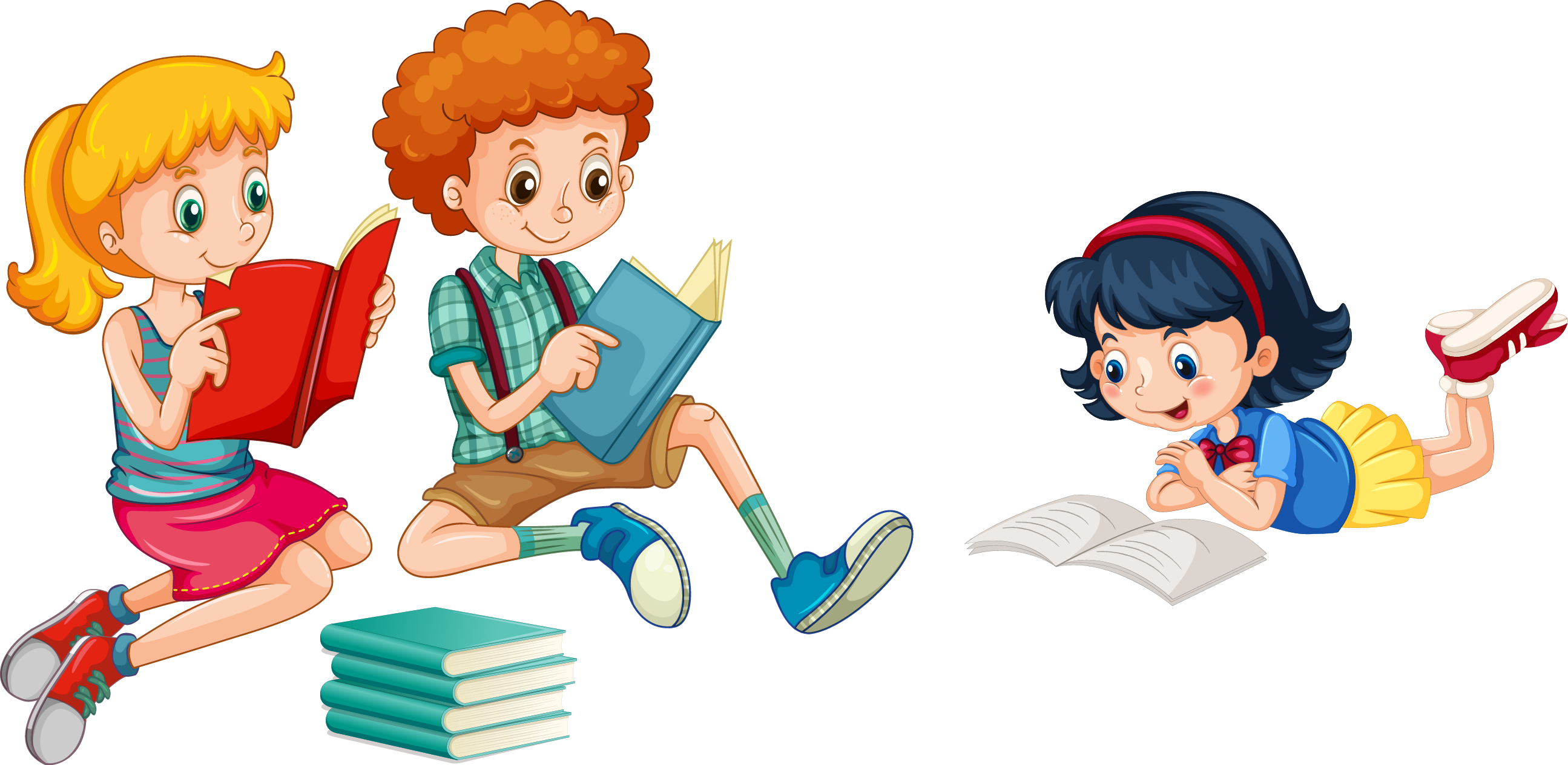 Reading Child Royalty-free Illustration - Desenho Lendo (2590x1265)