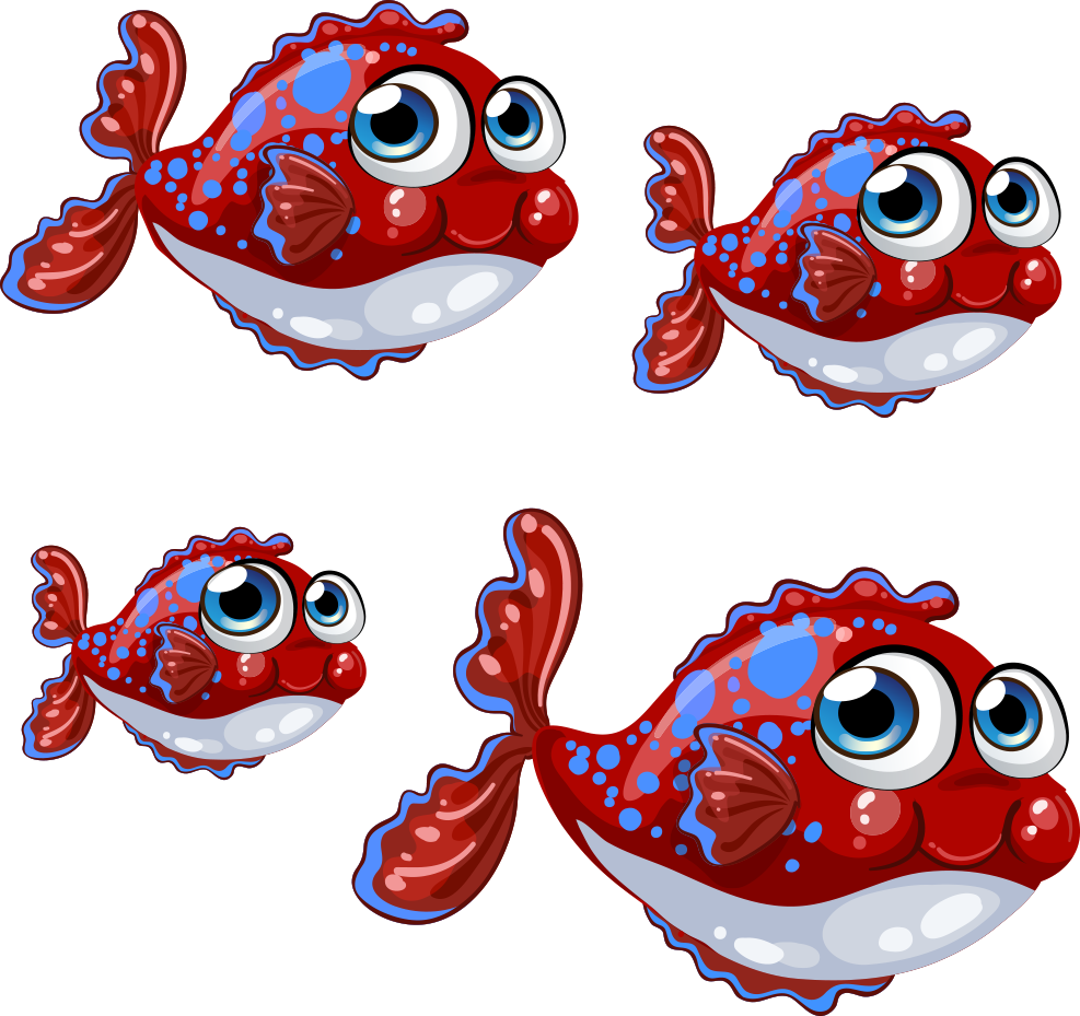 Vector Red Fish Blue Spots 987*929 Transprent Png Free - Vector Red Fish Blue Spots 987*929 Transprent Png Free (987x929)