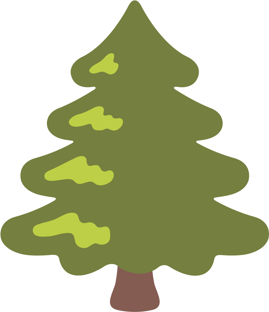 Emoji Tree Evergreen Text Messaging Clip Art - 6 Trees (1024x1024)