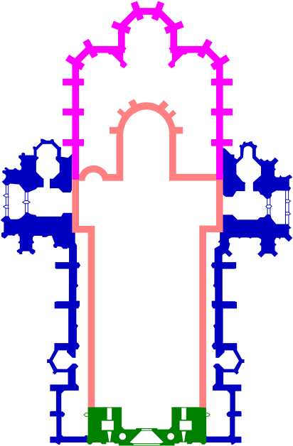 Growth Of The Cathedral, Showing The Roman Towers And - Catedral De San Esteban Planta (440x638)