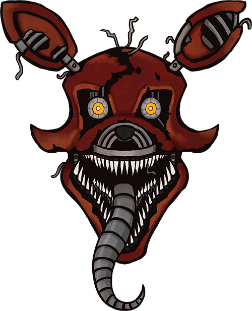 Nightmare - Nightmare Foxy Head Drawing (500x617)